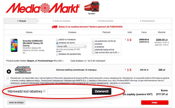 kod rabatowy Mediamarkt.pl